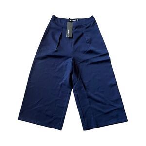 NWT‎ Allegra K Women's Navy Blue Cropped Flare Capri Pants XS